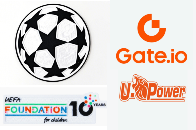 25/26 UCL & UEFA Foundation 10 Years Badge & Gate.io Patch