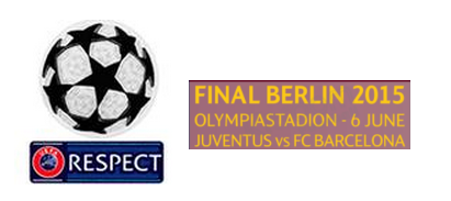Retro UCL & Retro Respect Badge & FINAL BERLIN 2015 Patch