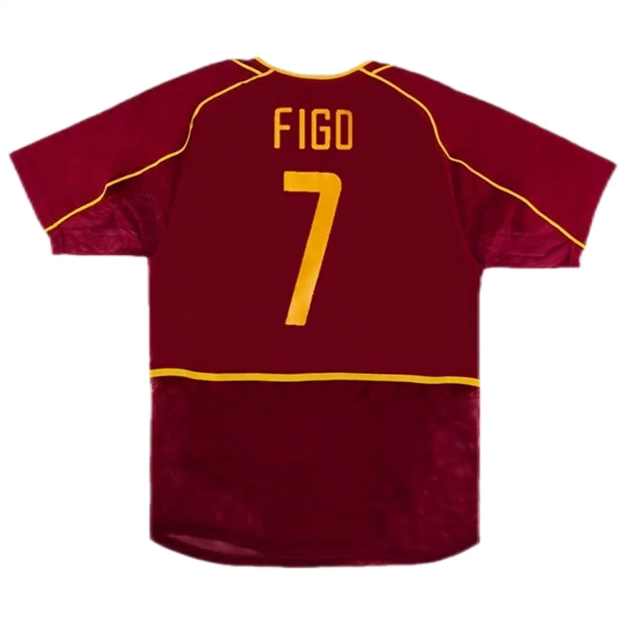 Figo #7 Retro Portugal Home Jersey World Cup 2002 (back view)