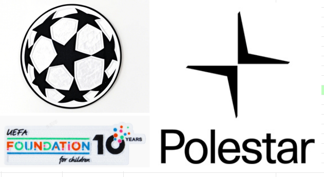 25/26 UCL & UEFA Foundation 10 Years Badge & Polestar Badge