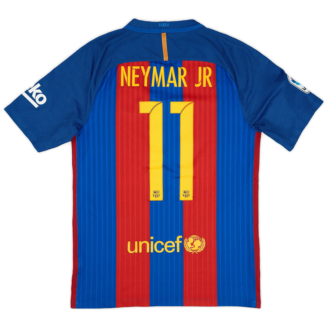 NEYMAR JR #11 Retro Barcelona Home Jersey 2016/17 — Barcelona Retro Player Jerseys 2016/17