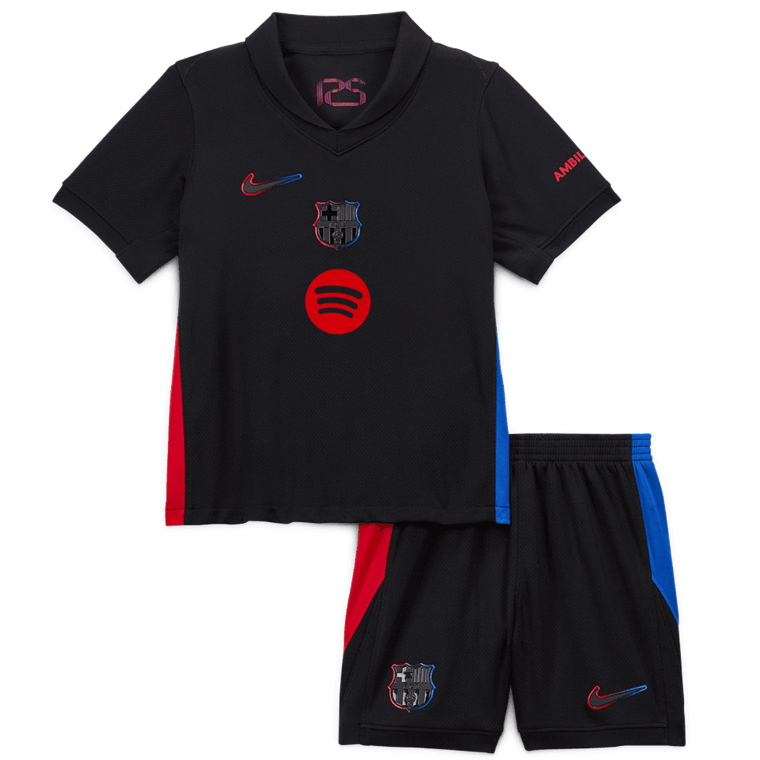 Kids Barcelona Away Spotify Logo Without Text Jersey Kit — Barcelona Kids Jersey Kit 2024/25