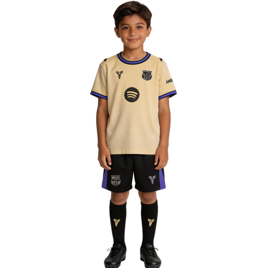 Kids Barcelona x Kobe Bryant Away Full Jersey Kit 2025/26 - Cancha Kits