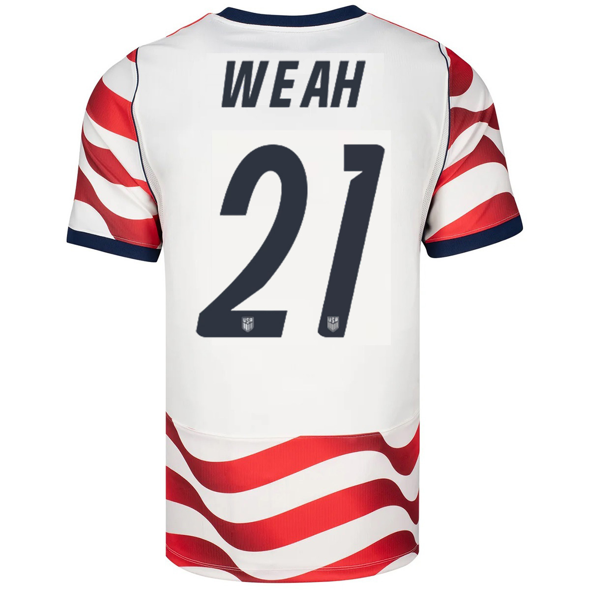 Weah #21 USMNT Home Jersey World Cup 2026 — USA Fan Version Player Jersey 2026