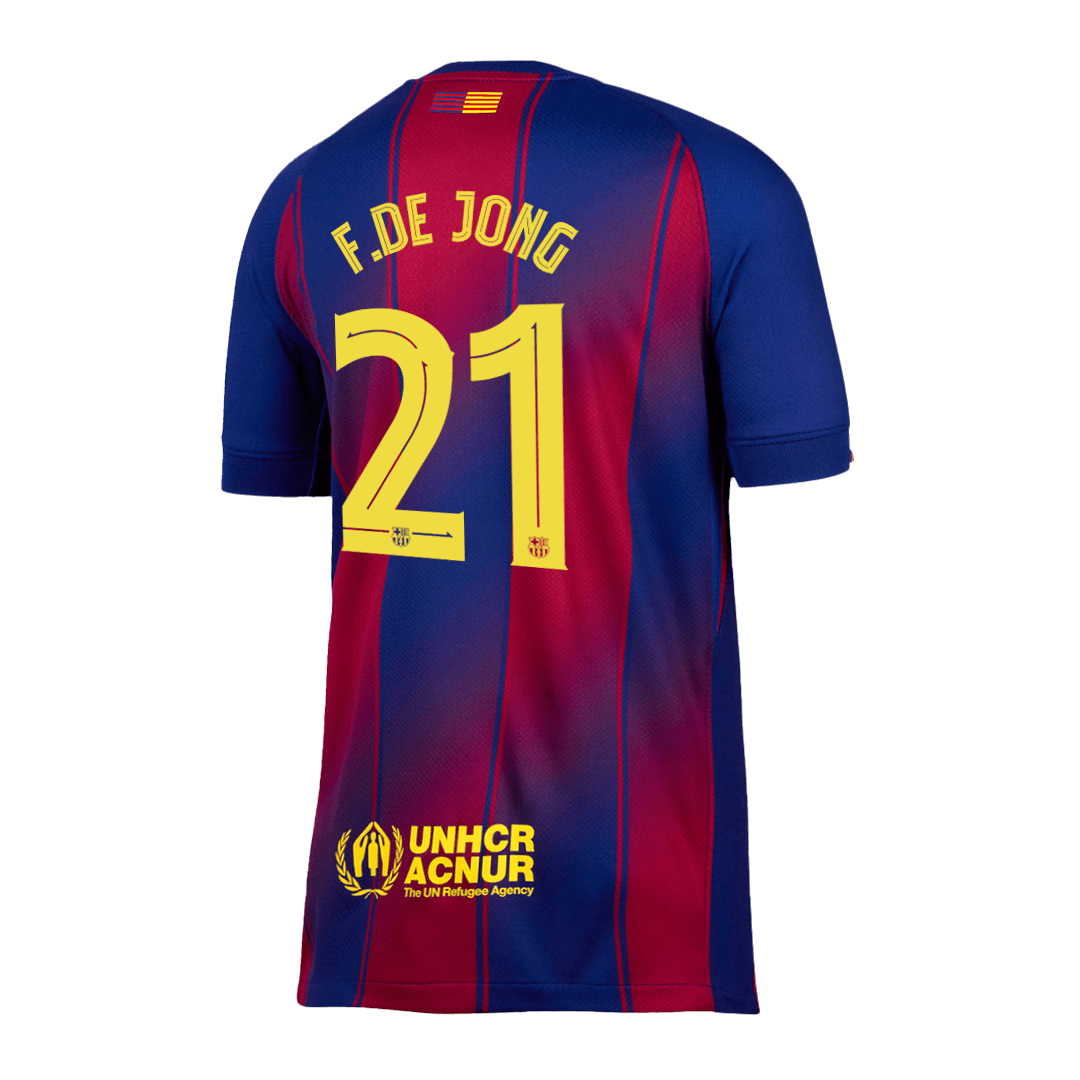 F.DE JONG #21 Barcelona Home Jersey 2025/26 - UCL — Barcelona Fan Version Player Jersey 2025/26