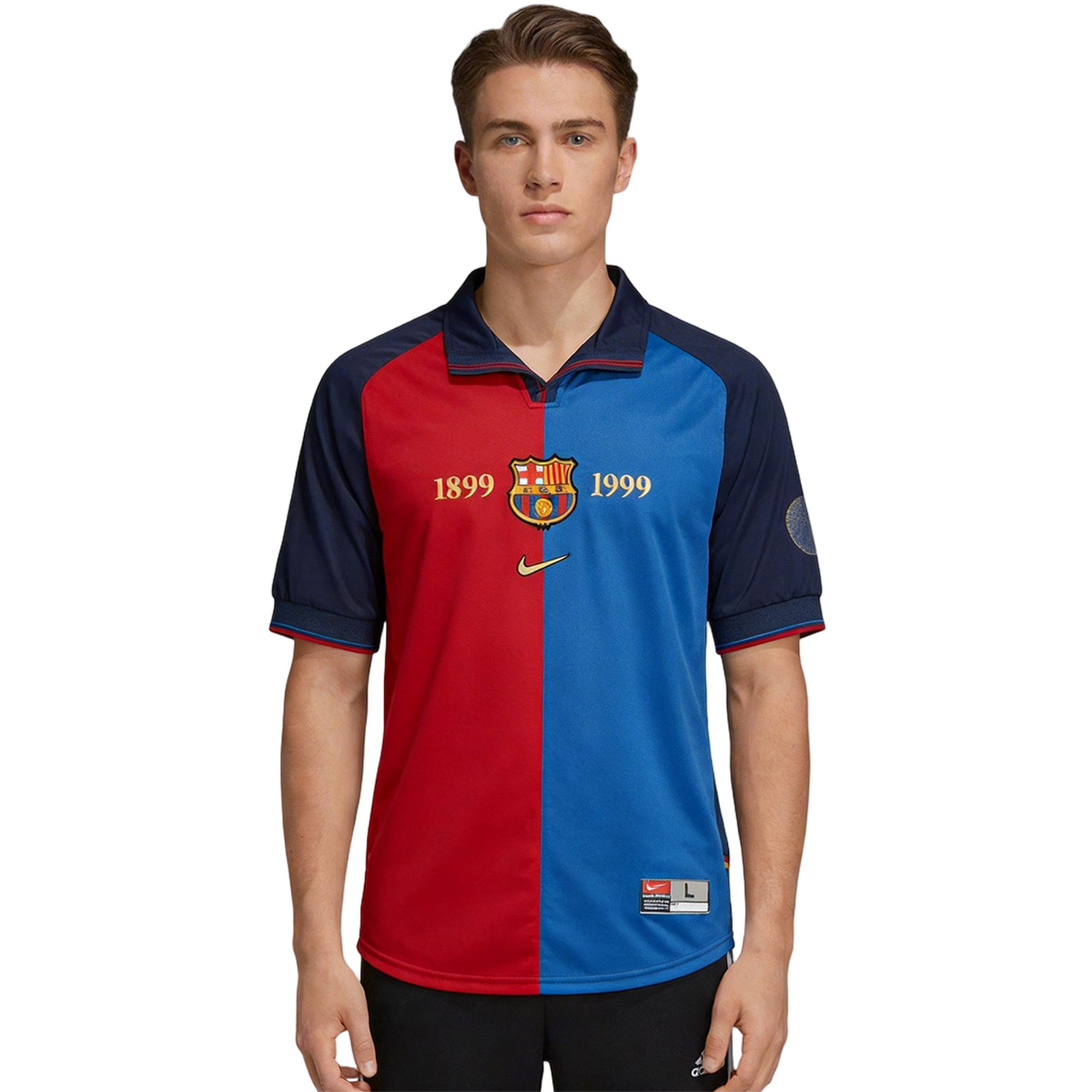 Retro Barcelona 100-Yeas Anniversary Home Jersey 1999/00 — Barcelona Retro Short Sleeve Jerseys 1999/00