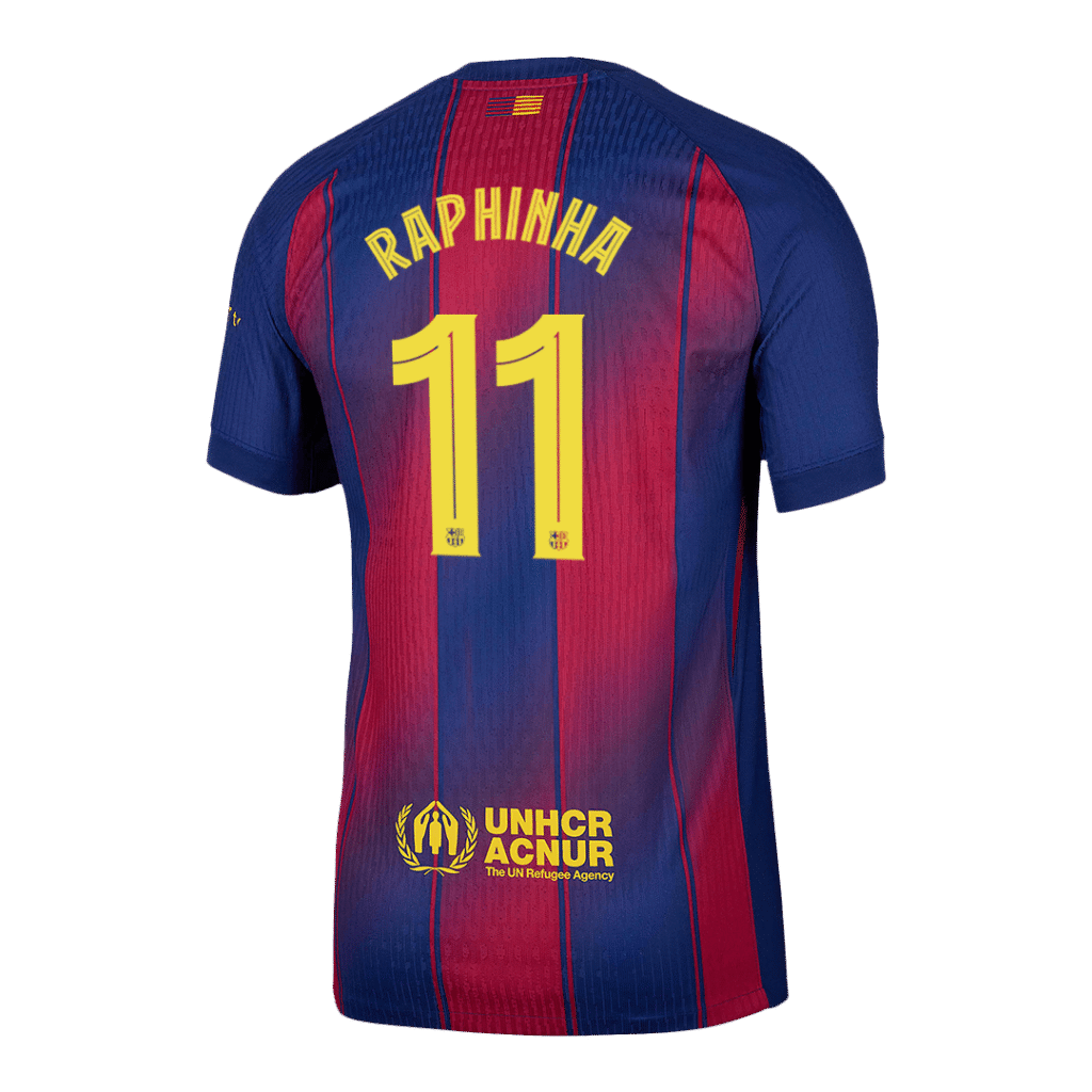 RAPHINHA #11 Barcelona Home Match Jersey Player Version 2025/26 – UCL - Cancha Kits