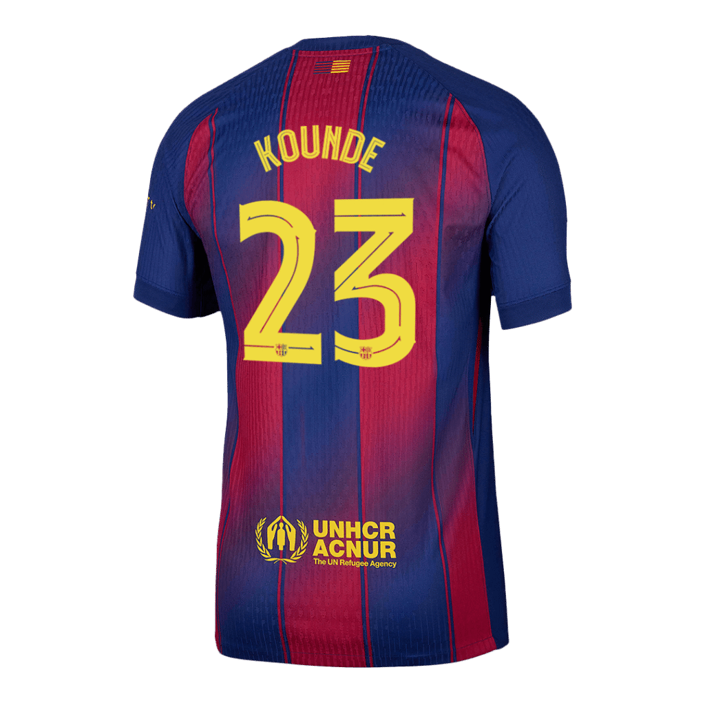 KOUNDE #23 Barcelona Home Match Jersey Player Version 2025/26 – UCL - Cancha Kits