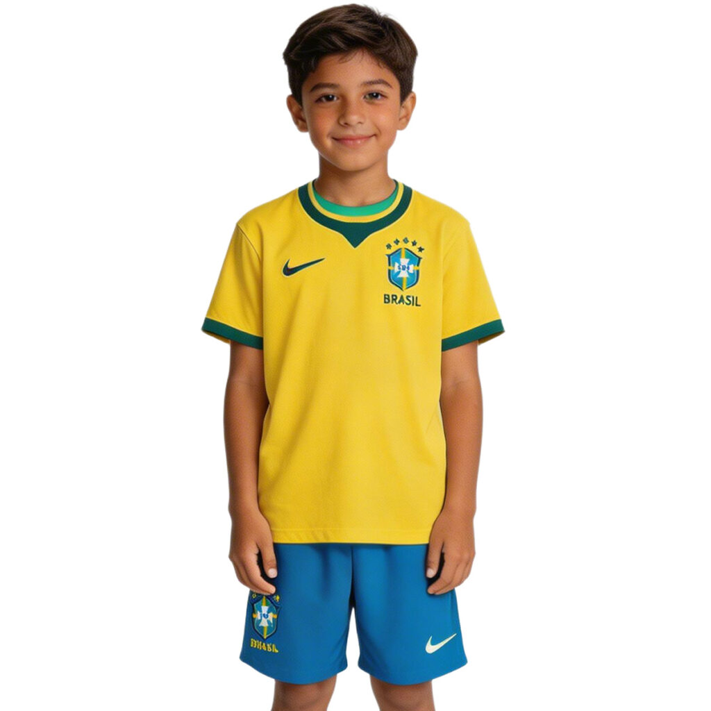 Kids Brazil Home Jersey Kit World Cup 2026 - Cancha Kits