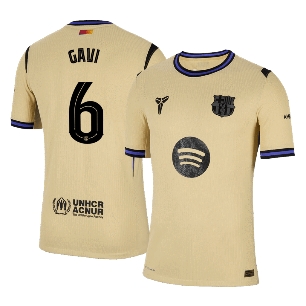 GAVI #6 Barcelona Away Match Jersey Player Version 2025/26 – UCL - Cancha Kits