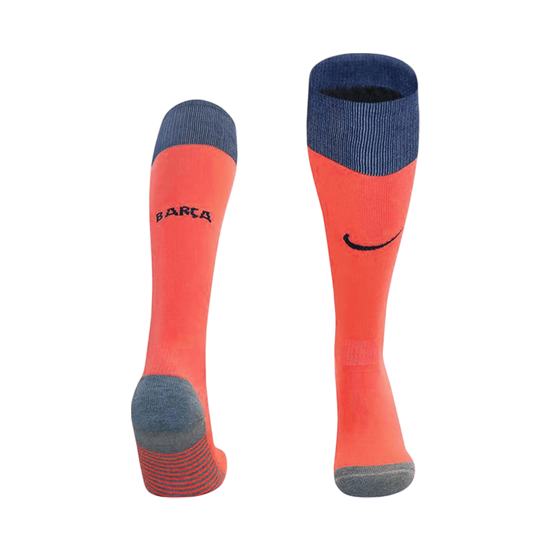 Kids Barcelona Third Soccer Socks - Orange 2025/26 — Barcelona Kids Soccer Socks 2025/26