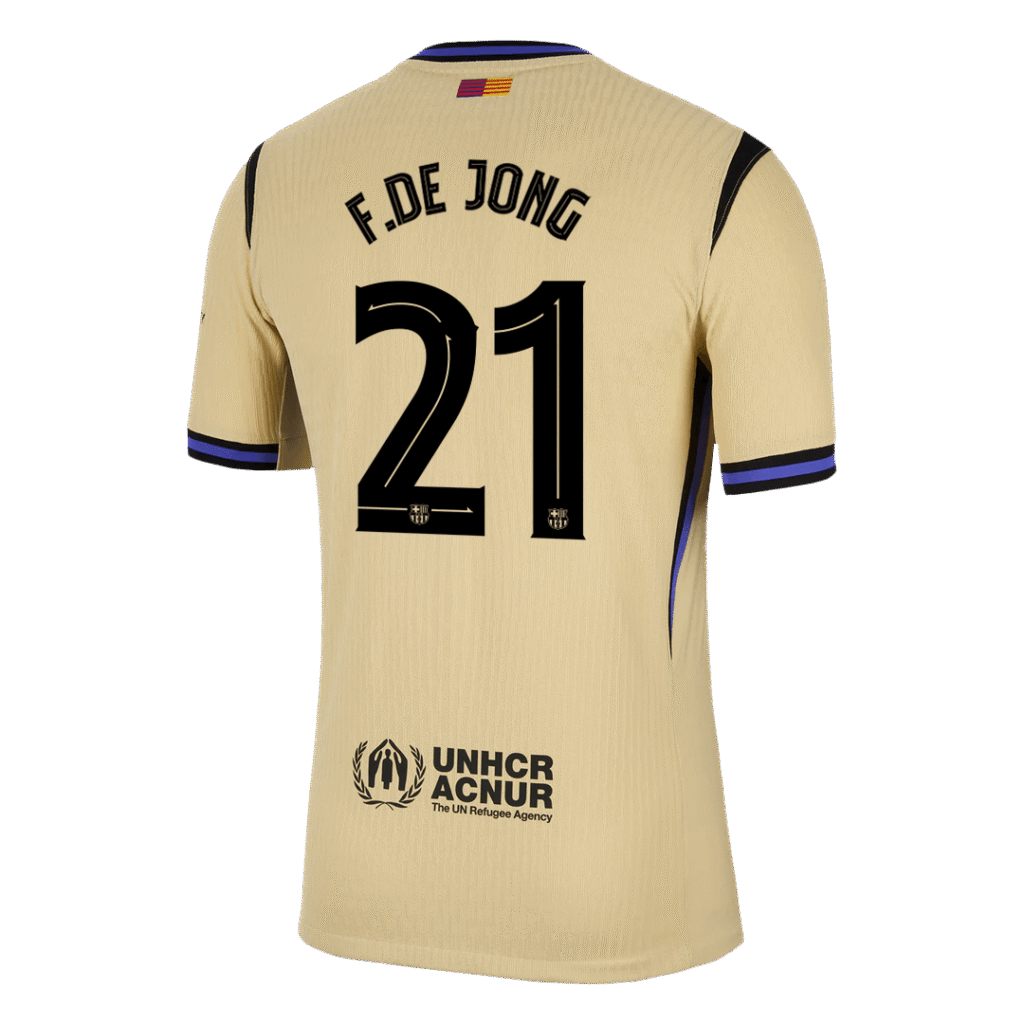F.DE JONG #21 Barcelona Away Match Jersey Player Version 2025/26 – UCL - Cancha Kits