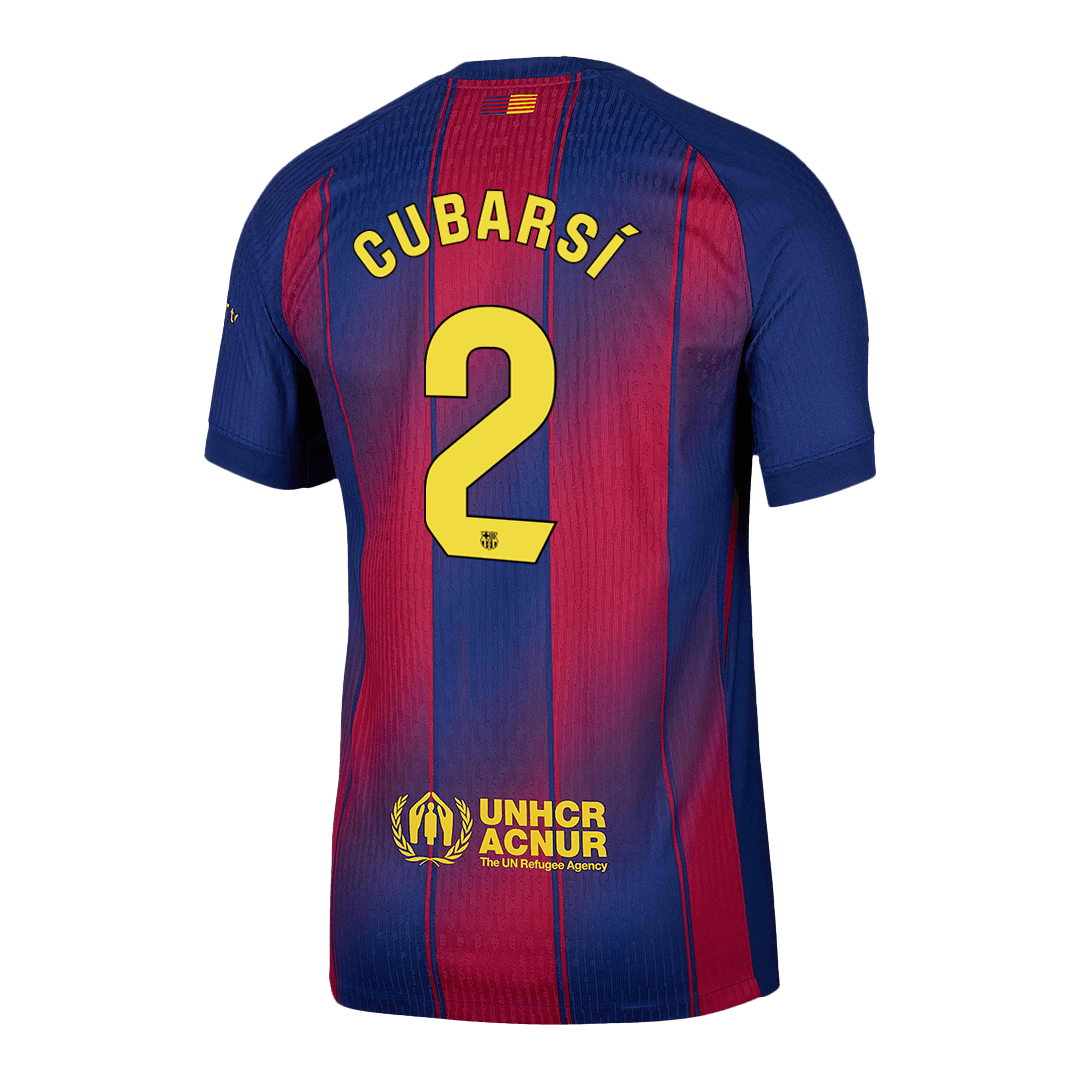 CUBARSÍ #2 Barcelona Home Match Jersey Player Version 2025/26 — Barcelona Player Version Player Jersey 2025/26