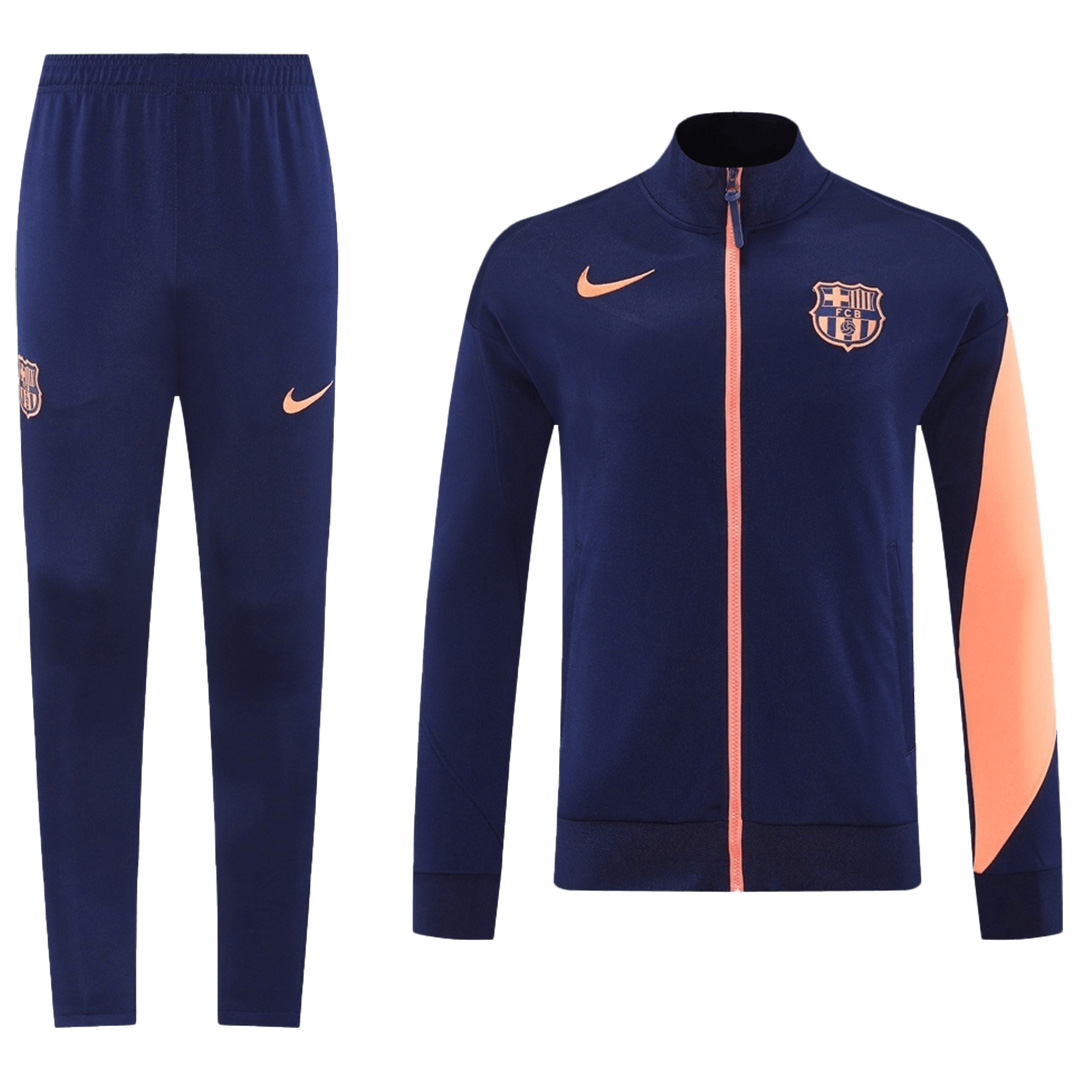 Barcelona Training Tracksuit Kit(Jacket+Pants) Navy&Orange 2025/26 — Barcelona Men's Training Kit 2025/26
