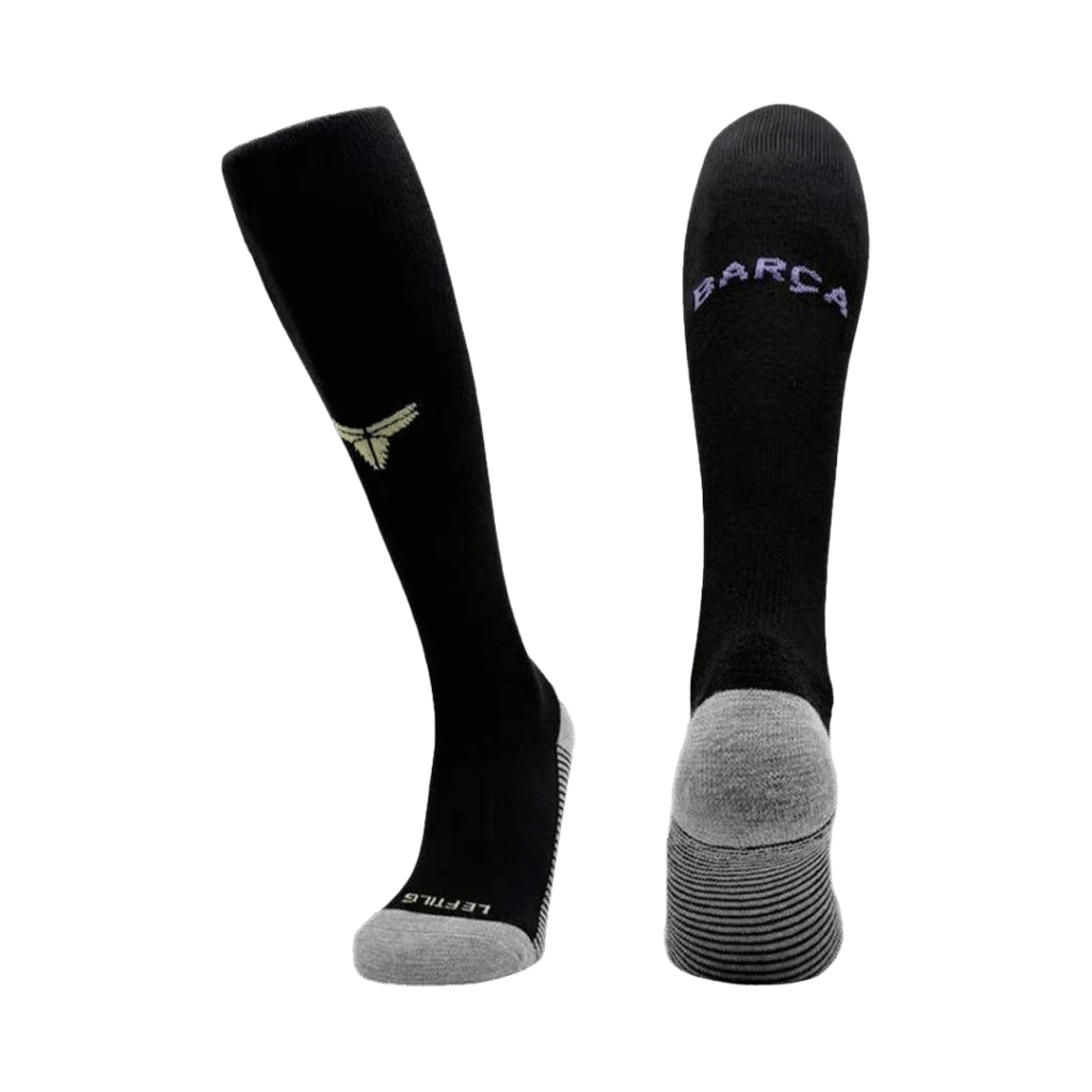 Barcelona Away Soccer Socks – Black 2025/26 - Cancha Kits