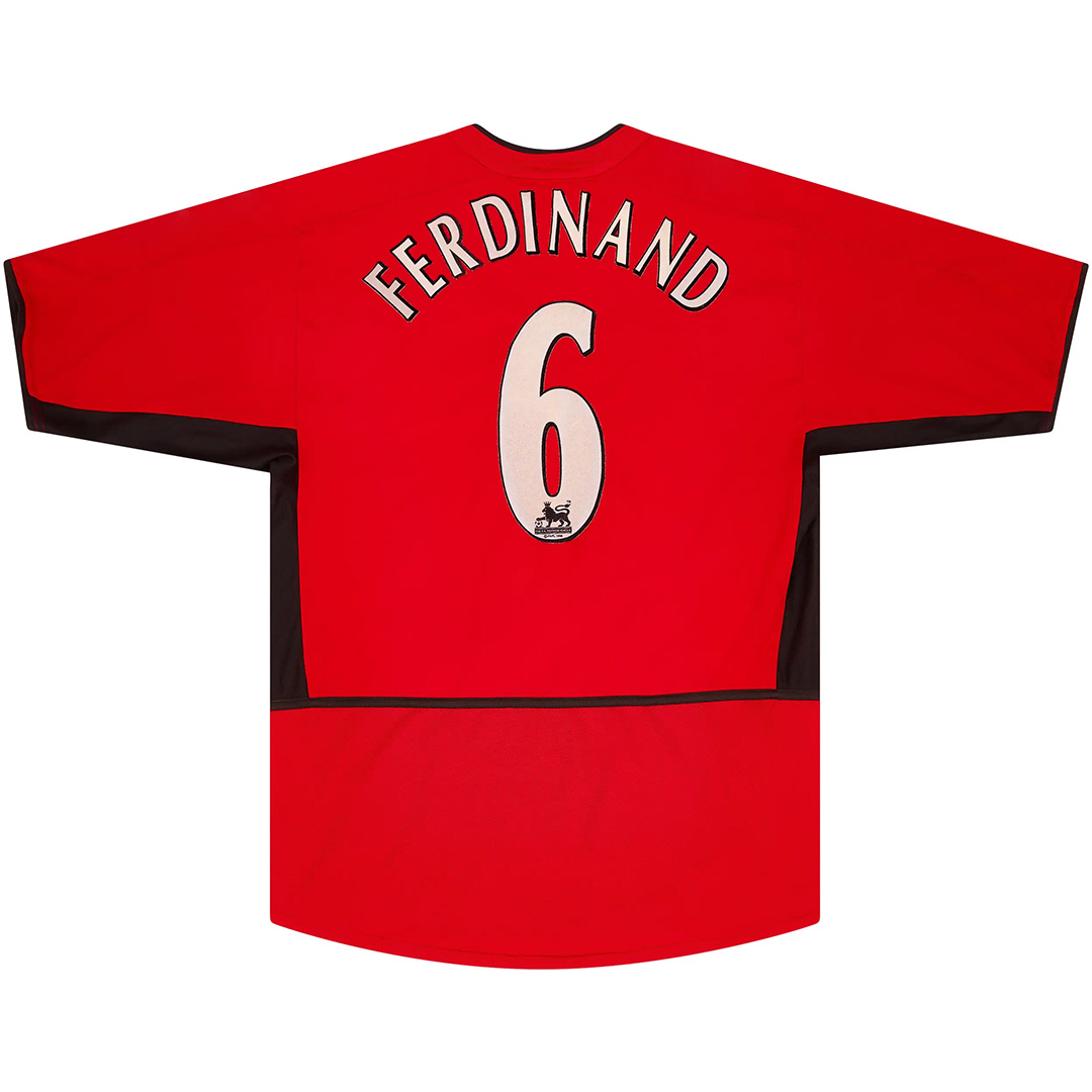 Ferdinand #6 Retro Manchester United Home Jersey 2002/04 — Manchester United Retro Player Jerseys 2002/04