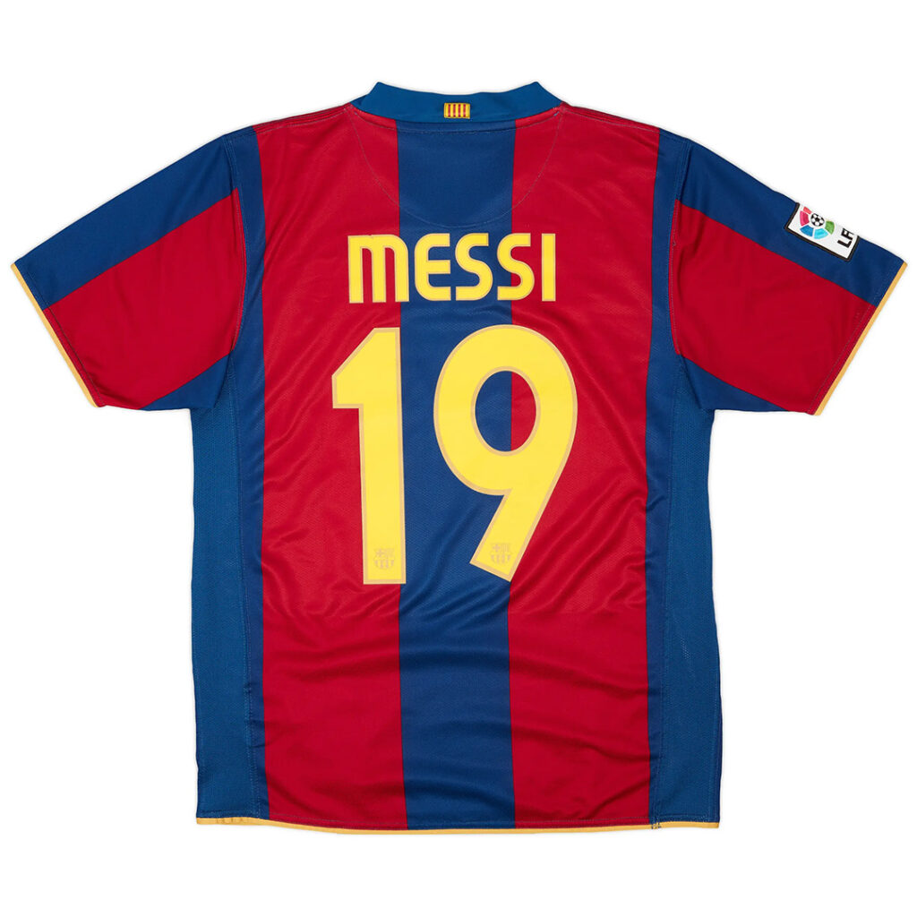 Messi #19 Retro Barcelona Home Jersey 50-Years Anniversary 2007/08 - Cancha Kits
