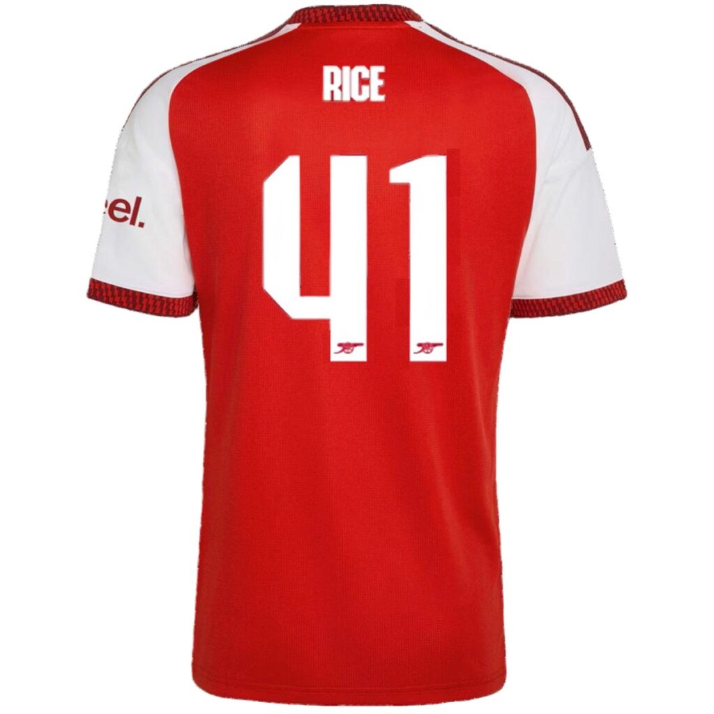 Rice #41 Arsenal Home Jersey 2026/27 – UCL Font - Cancha Kits