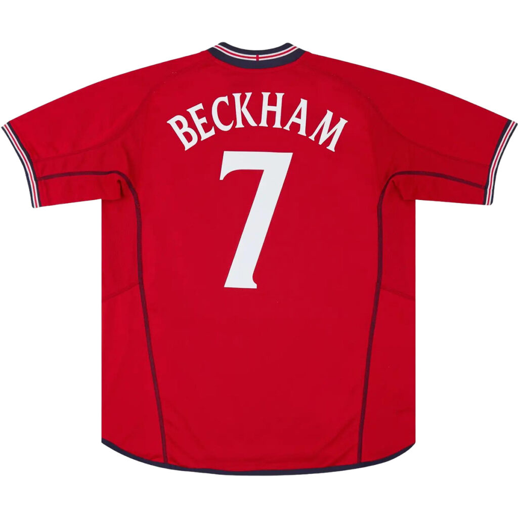 BECKHAM #7 Retro England Away Jersey World Cup 2002 - Cancha Kits