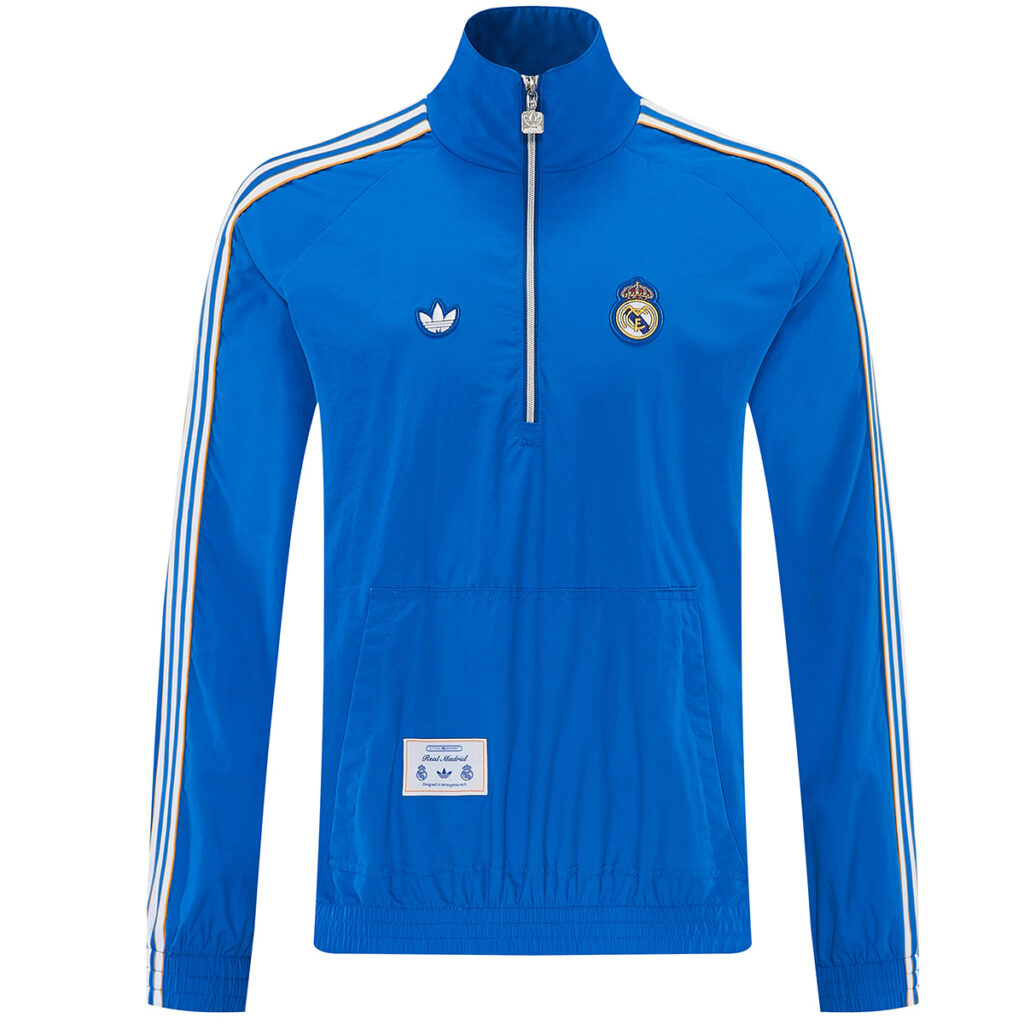 Real Madrid 1/2 Zipper Windbreaker Jacket Blue 2026 - Cancha Kits