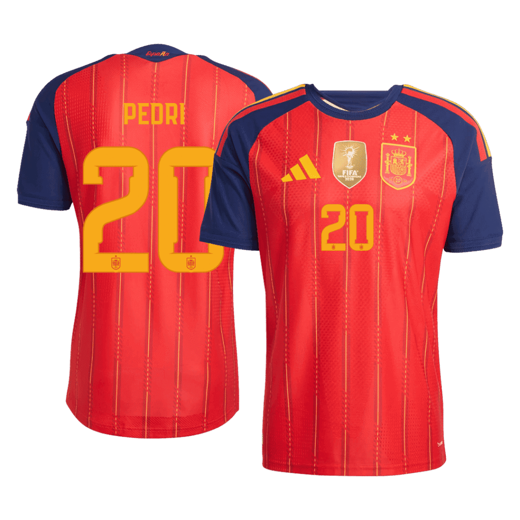 PEDRI #20 Spain Home Winners 2 Star Match Jersey Player Version 2026 - Cancha Kits