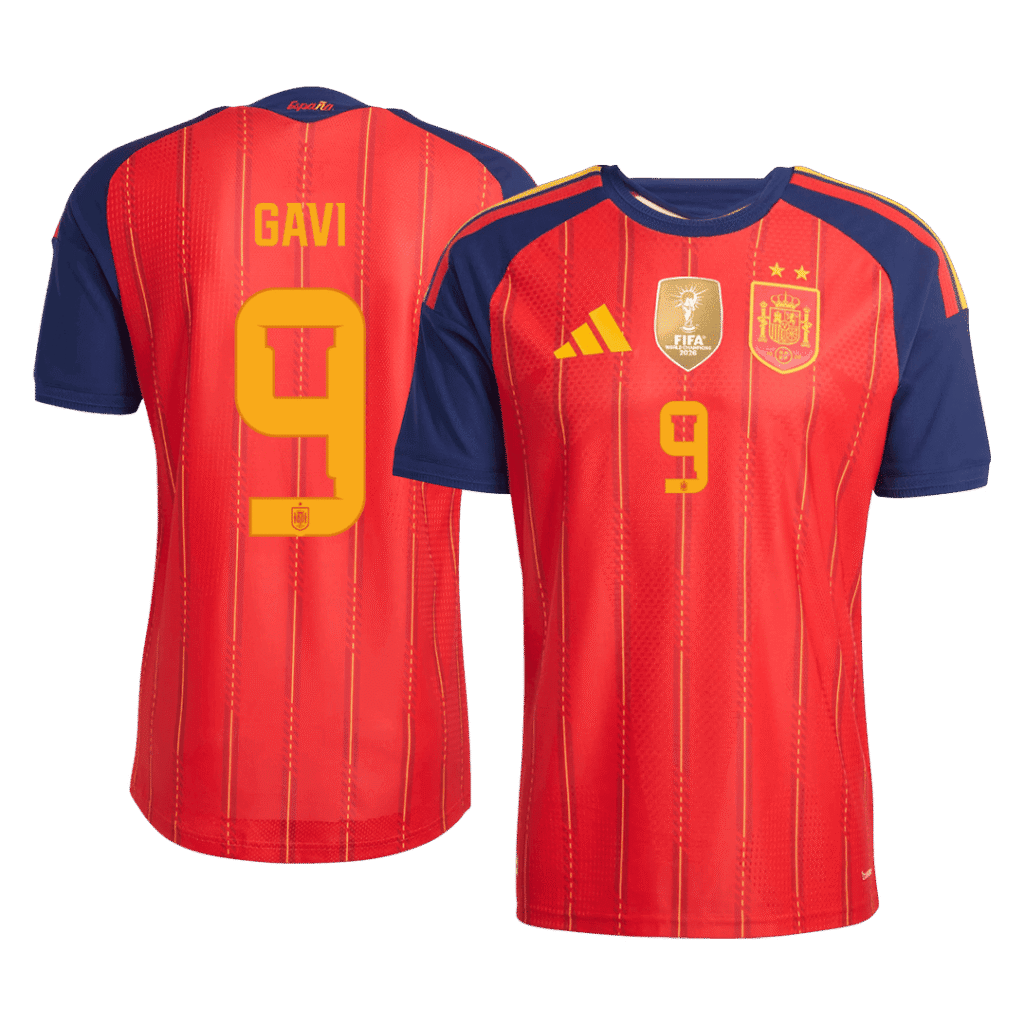 GAVI #9 Spain Home Winners 2 Star Match Jersey Player Version 2026 - Cancha Kits