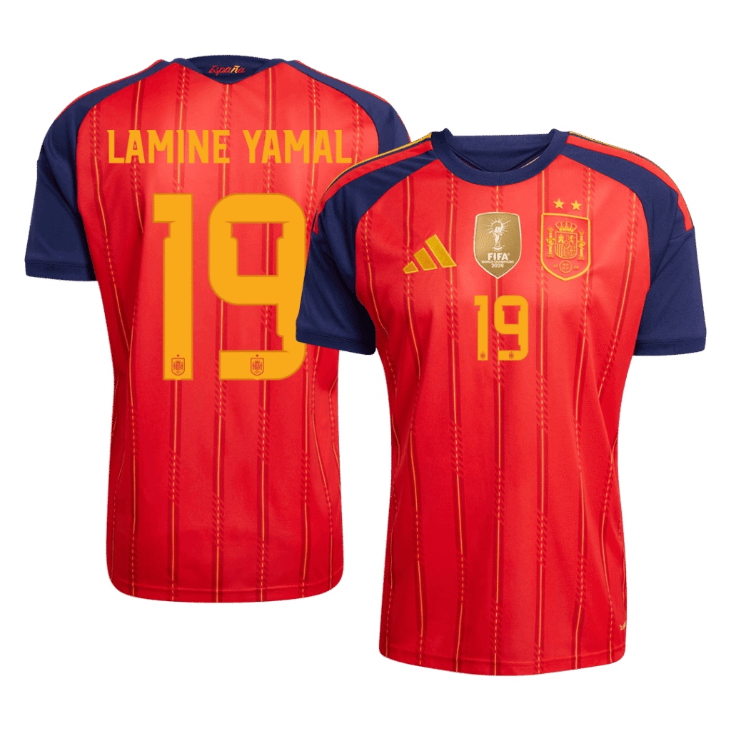 LAMINE YAMAL #19 Spain Home Winners 2 Star Match Jersey Player Version 2026 - Cancha Kits