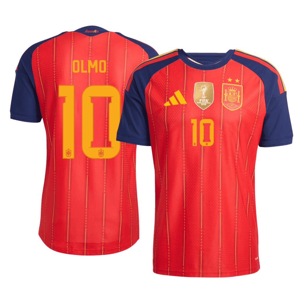 OLMO #10 Spain Home Winners 2 Star Match Jersey Player Version 2026 - Cancha Kits