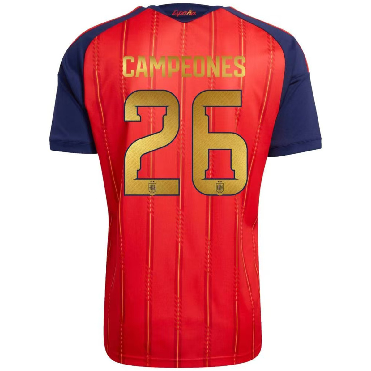 CAMPEONES #26 Spain 2026 World Cup Winners 2 Star Home Match Jersey - Player Version