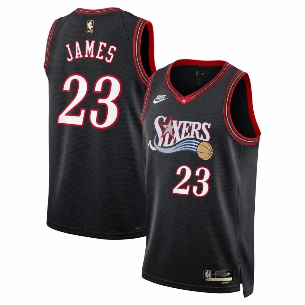 Unisex Philadelphia 76ers Lebron James #23 Black Swingman Jersey – Classic Edition - Cancha Kits