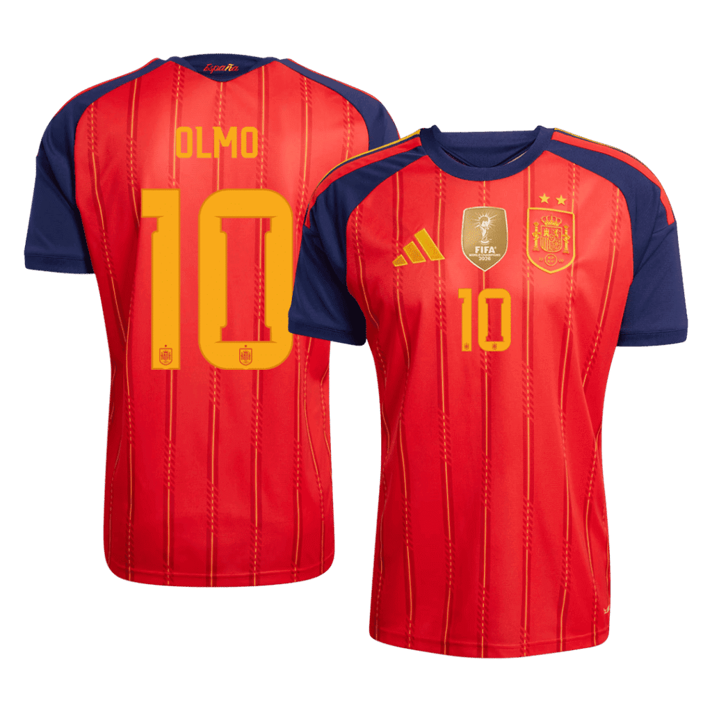 OLMO #10 Spain Home Winners 2 Star Jersey 2026 - Cancha Kits