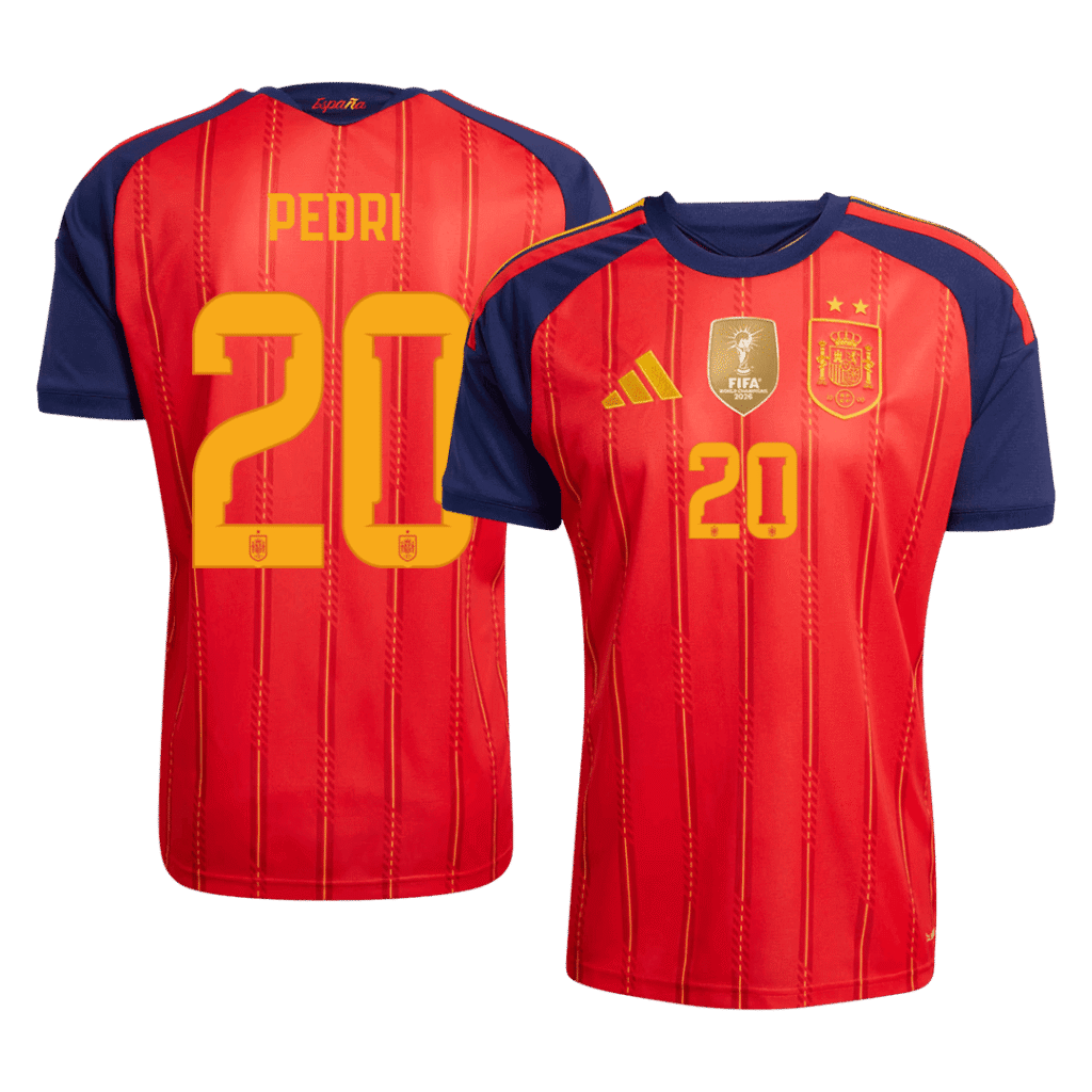 PEDRI #20 Spain Home Winners 2 Star Jersey 2026 - Cancha Kits
