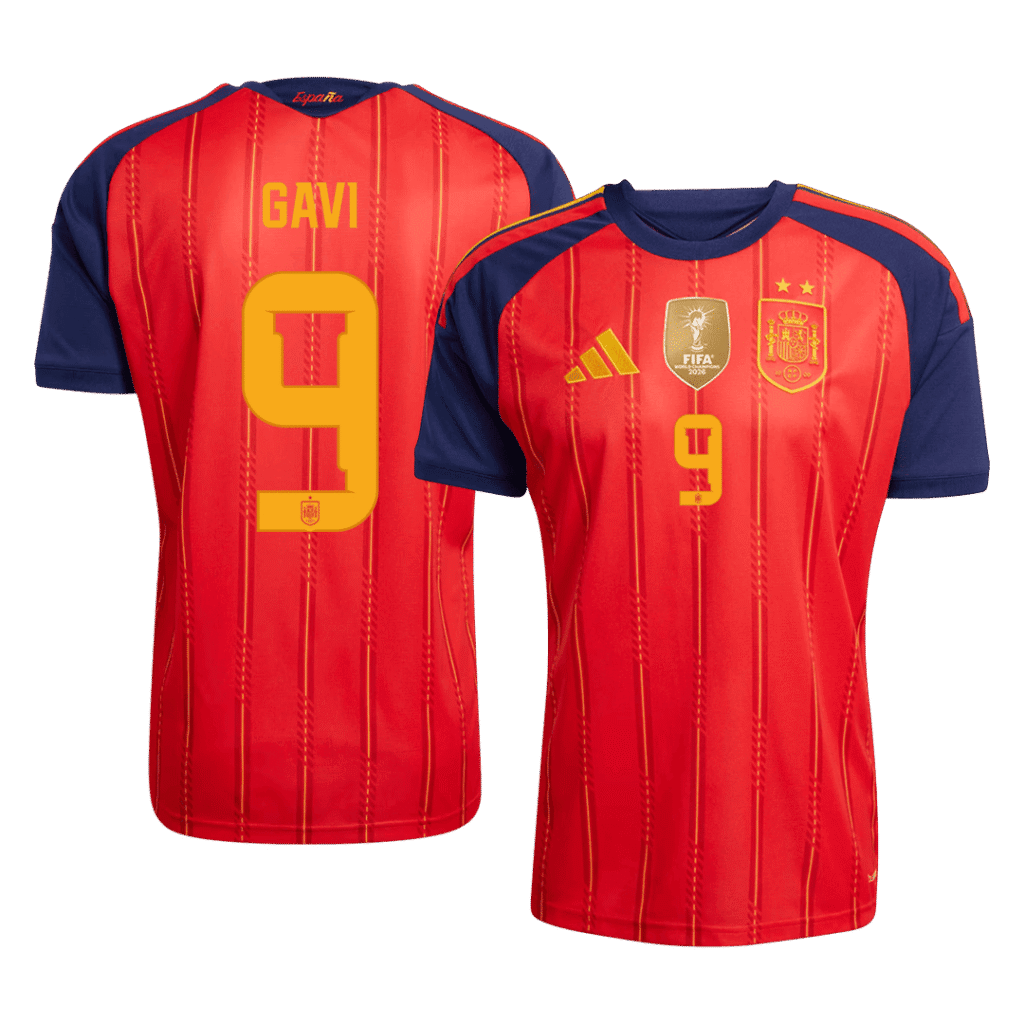 GAVI #9 Spain Home Winners 2 Star Jersey 2026 - Cancha Kits