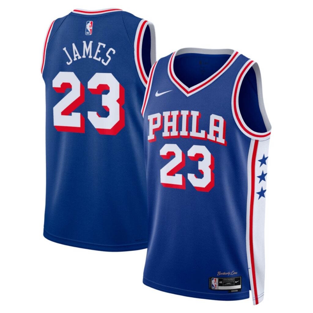 Unisex Philadelphia 76ers Lebron James #23 Royal Swingman Jersey – Icon Edition - Cancha Kits