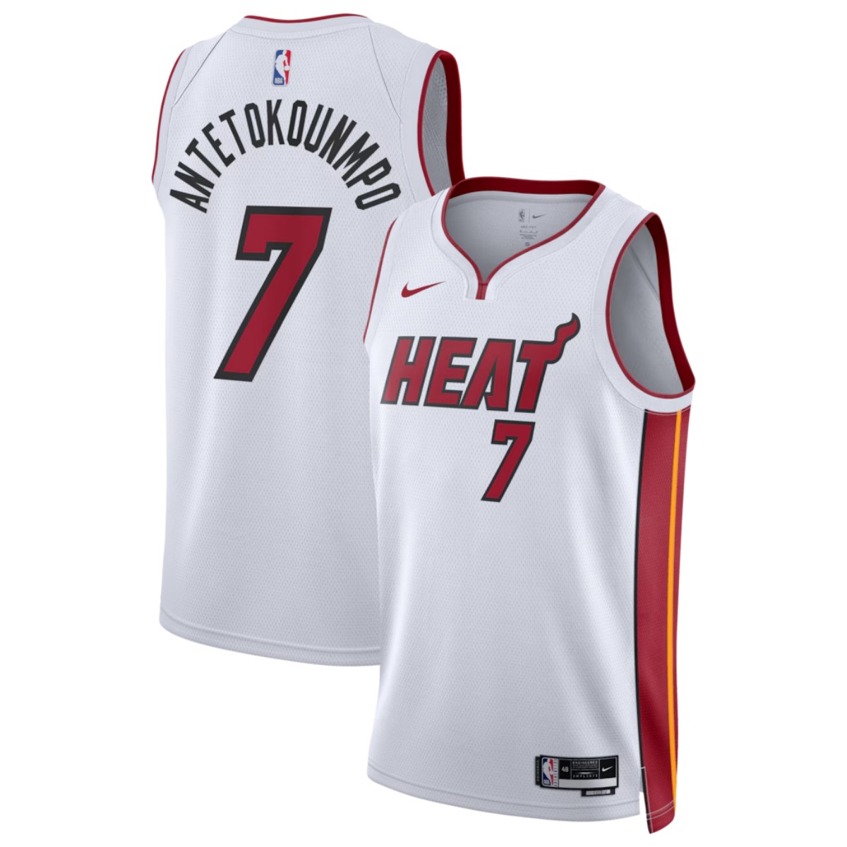 Unisex Miami Heat Giannis Antetokounmpo #7 White Swingman Jersey - Association Edition