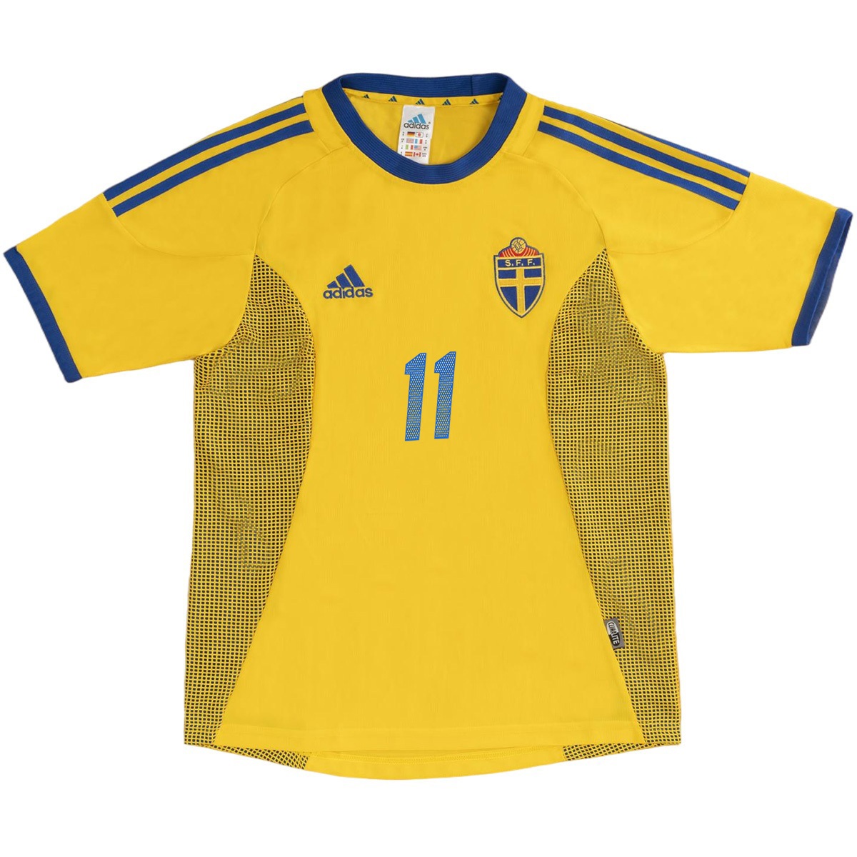 LARSSON #11 Retro Sweden Home Jersey World Cup 2002 (back view)