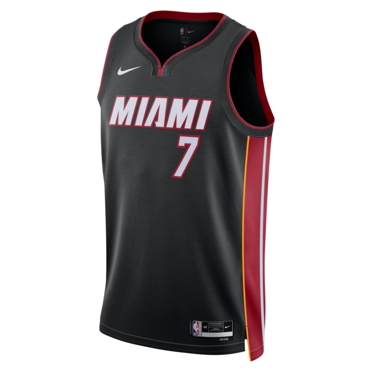 Unisex Miami Heat Giannis Antetokounmpo #7 Black Swingman Jersey - Icon Edition (back view)