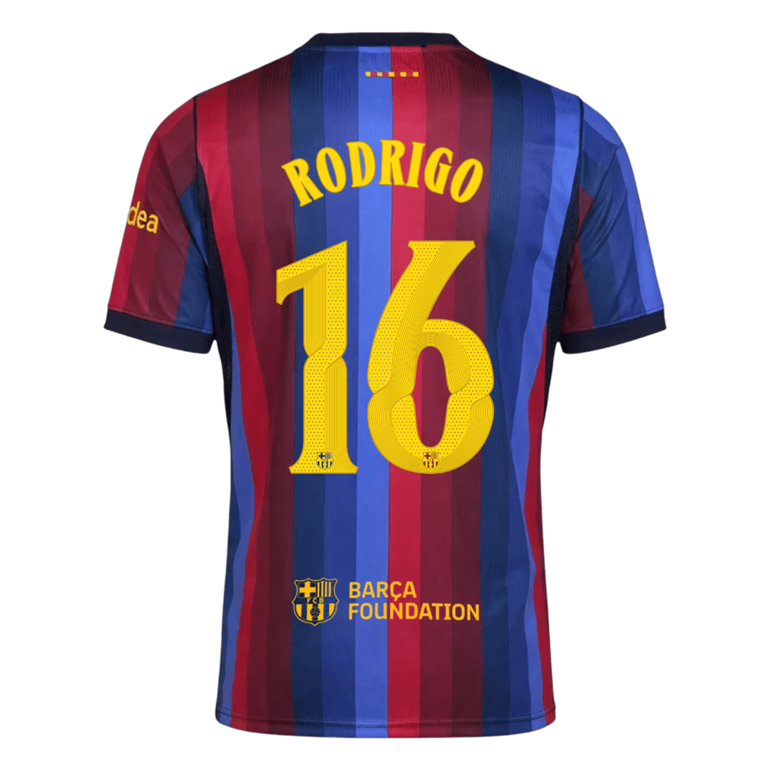 RODRIGO #16 Barcelona Home Jersey 2026/27 (back view)