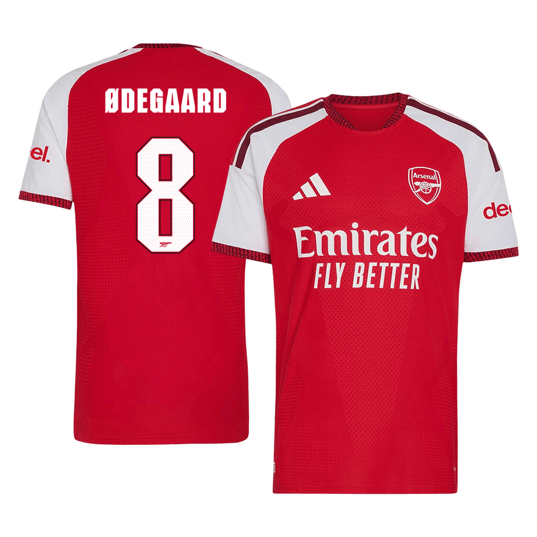 ØDEGAARD #8 Arsenal Home Match Jersey Player Version 2026/27 - UCL Font