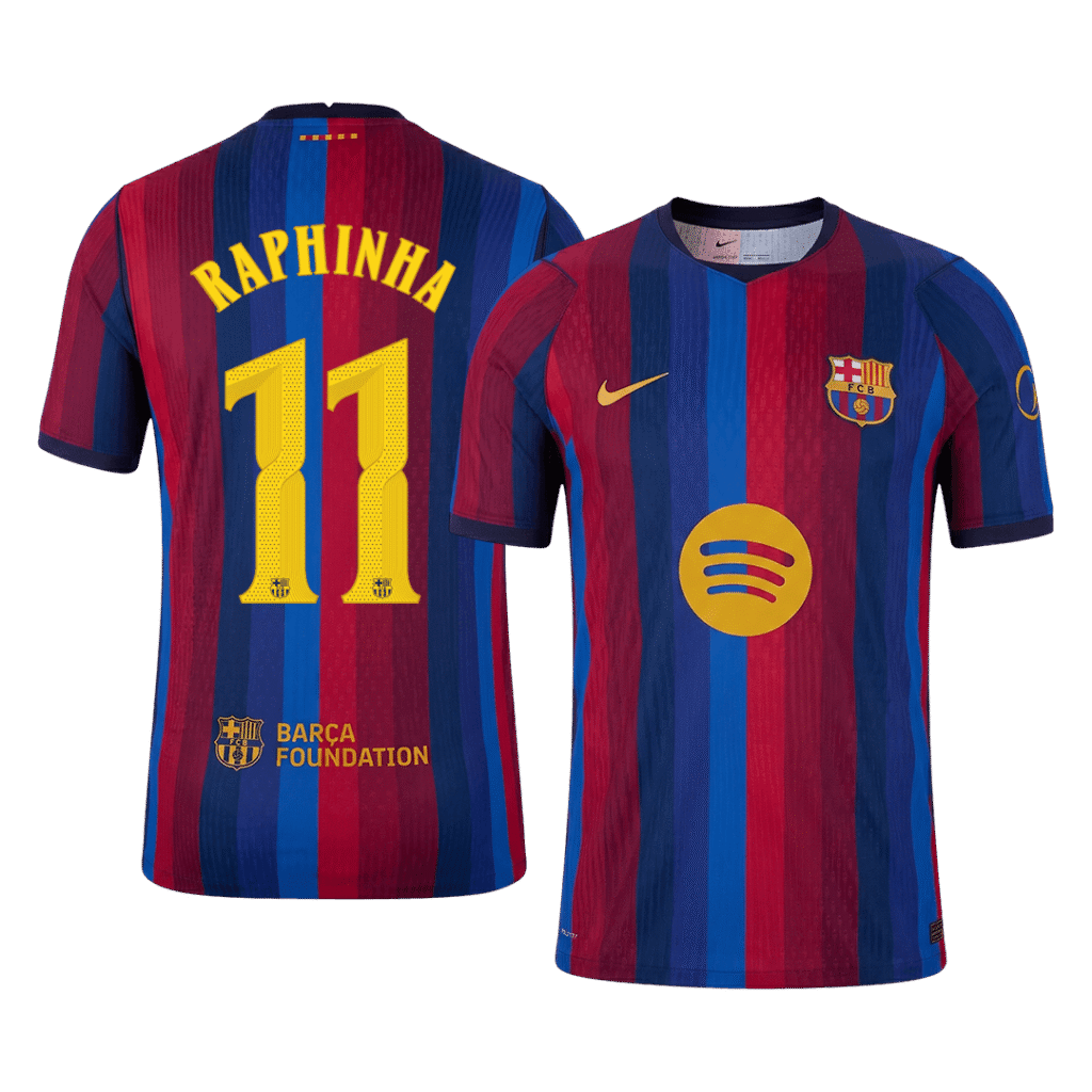 RAPHINHA #11 Barcelona Home Match Jersey Player Version 2026/27 - Cancha Kits