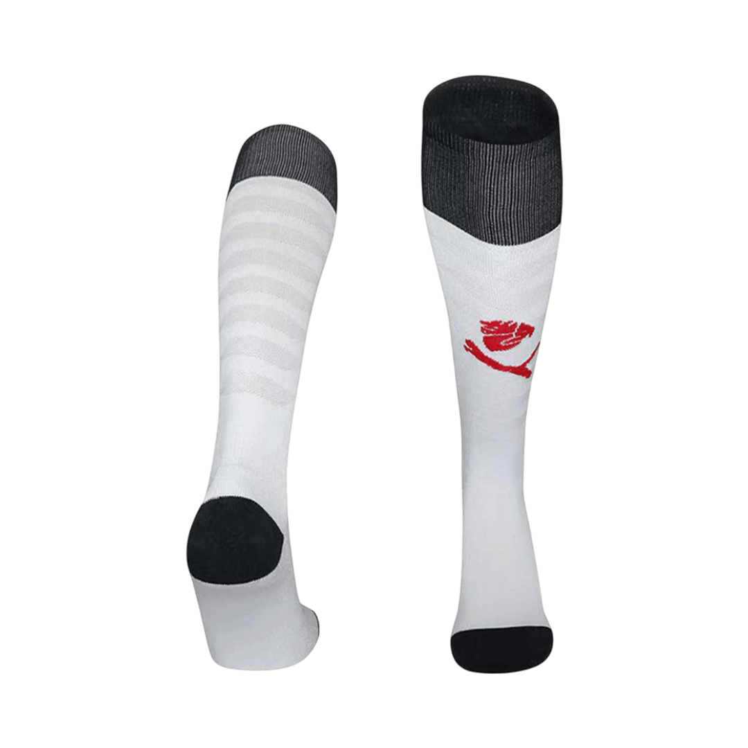 AC Milan Away Soccer Socks - White 2025/26 — AC Milan Away 2025/26
