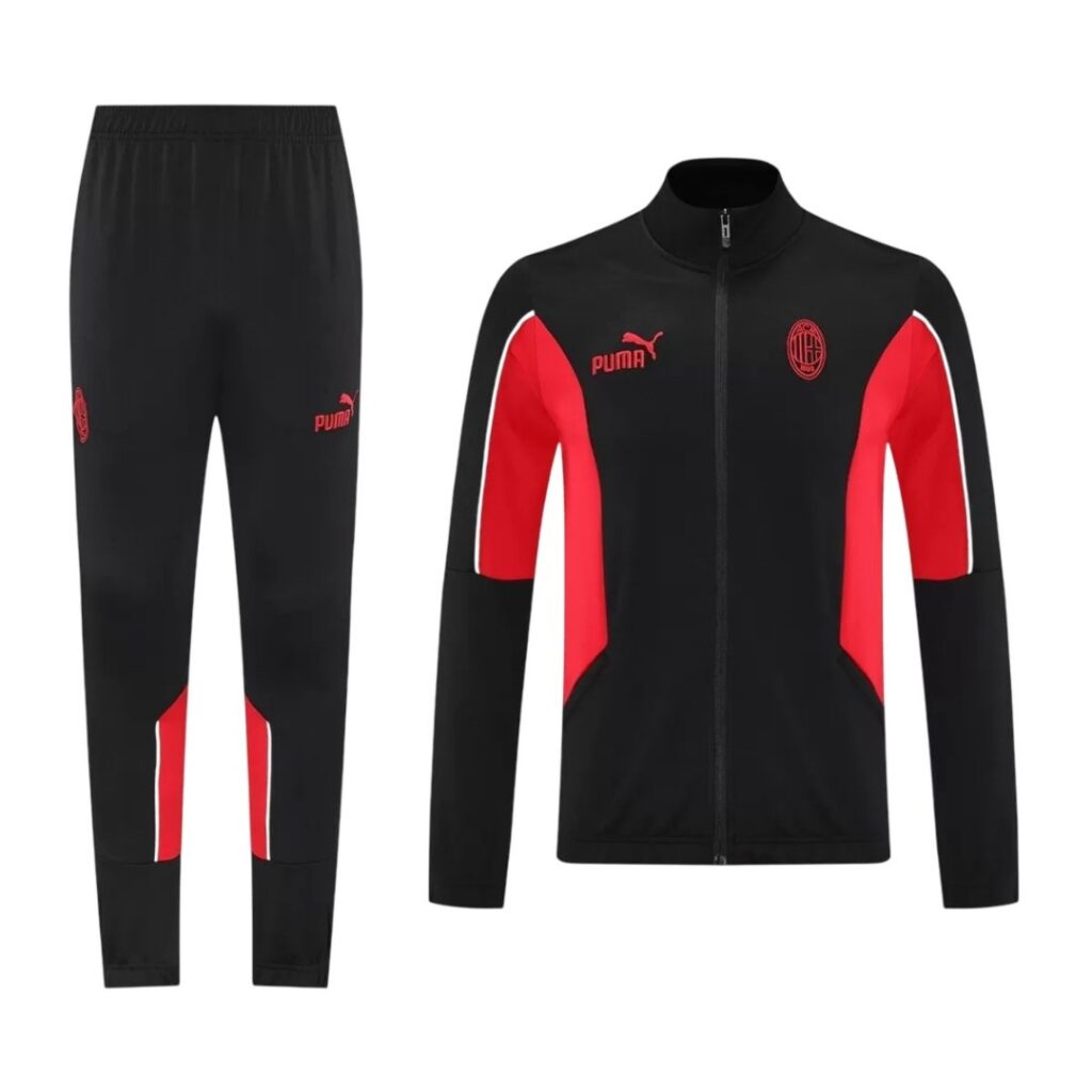 AC Milan Training Tracksuit Kit(Jacket+Pants) Black 2025/26 - Cancha Kits