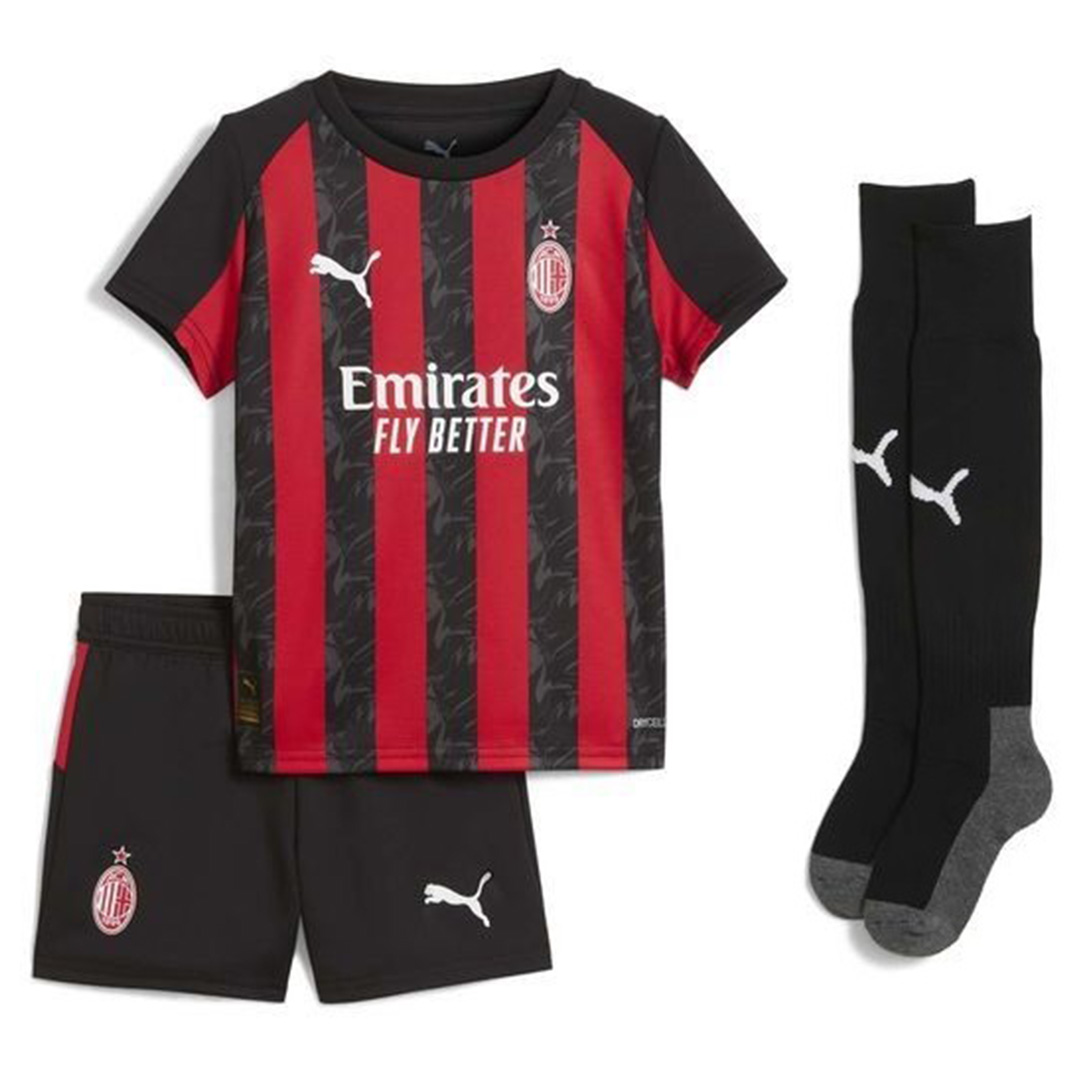 Kids AC Milan Home Jersey Full Kit 2025/26 — AC Milan Home 2025/26