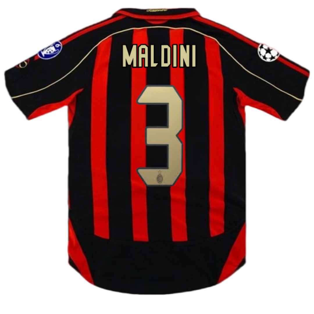 MALDINI #3 Retro AC Milan UCL Home Jersey 2006/07 — AC Milan Home 2006/07