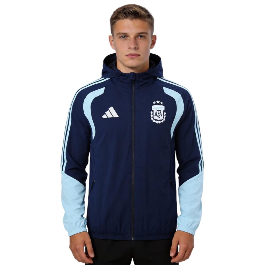 Argentina Windbreaker Hoodie Jacket Navy 2026 - Cancha Kits