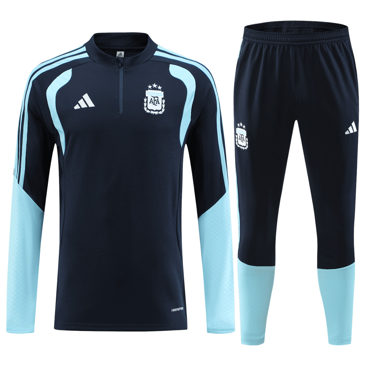 Kids Argentina Zipper Sweatshirt Kit(Top+Pants) Navy 2026 — Argentina Hoodie 2026