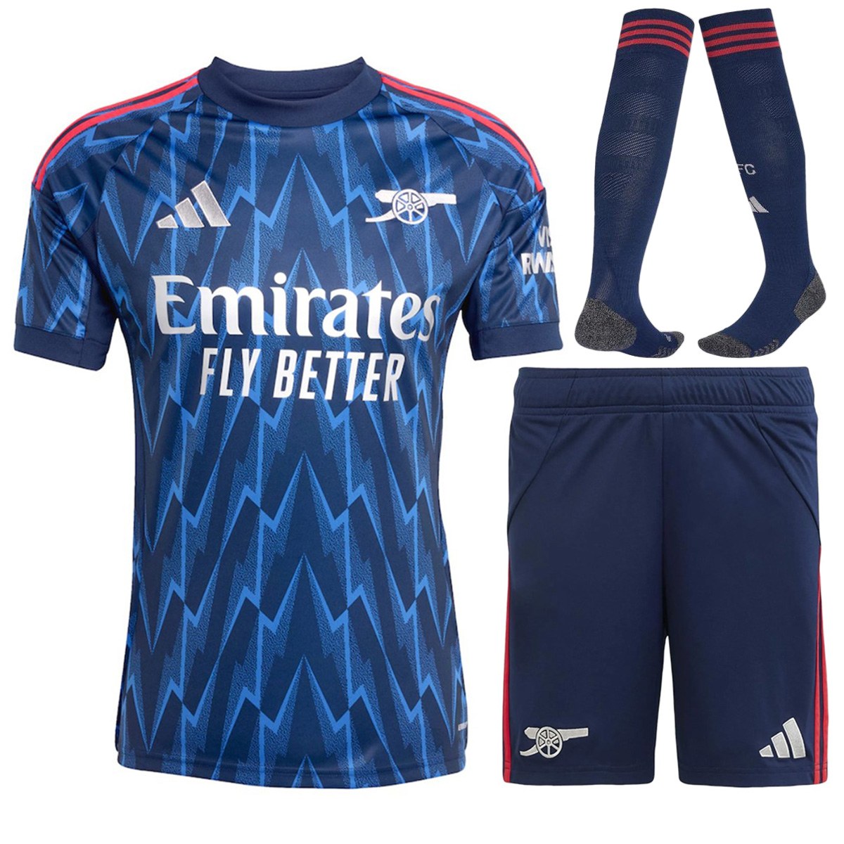 Arsenal Away Jersey Full Kit 2025/26 — Arsenal Away 2025/26