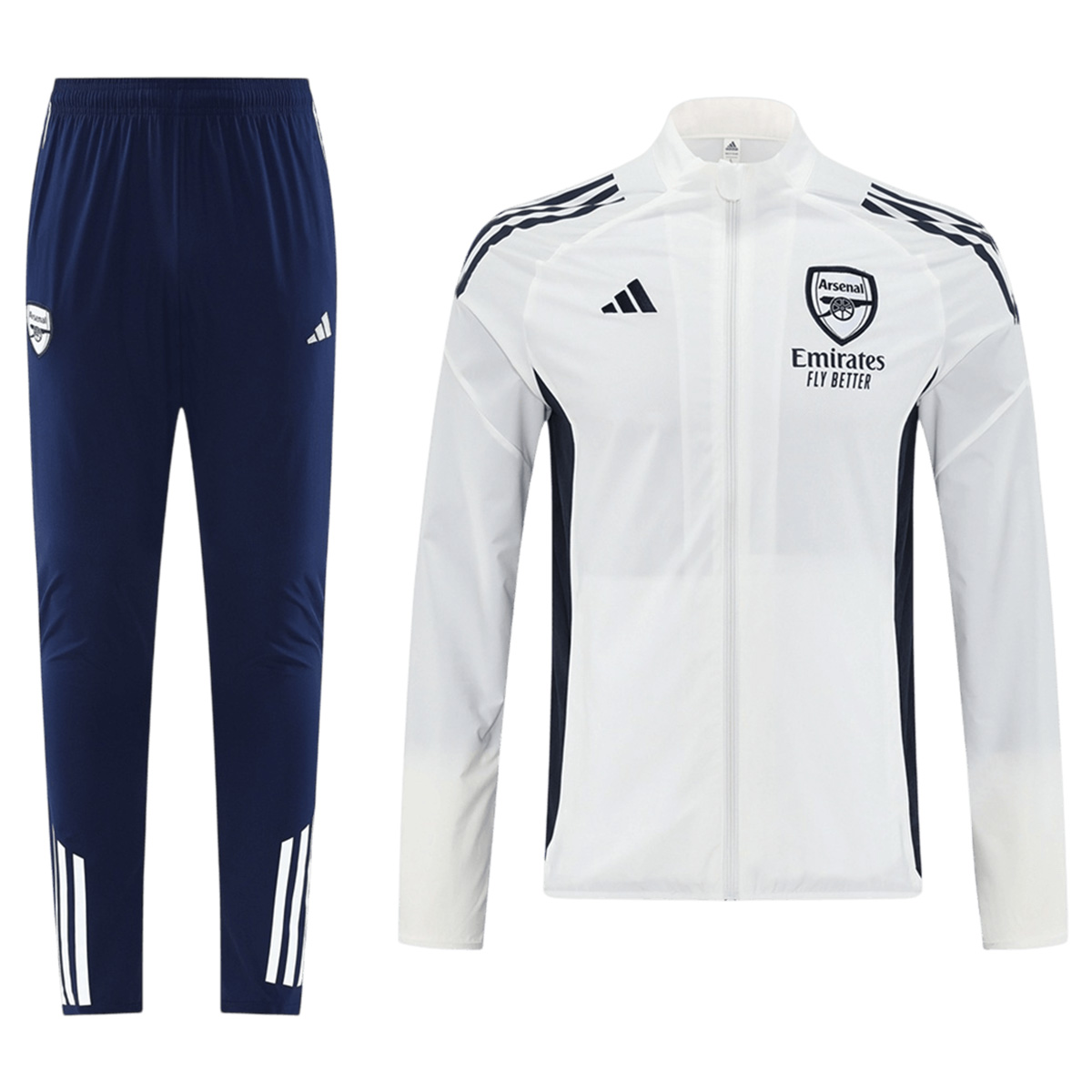 Arsenal Windbreaker Kit(Jacket+Pants) White 2025/26 — Arsenal Windbreaker 2025/26