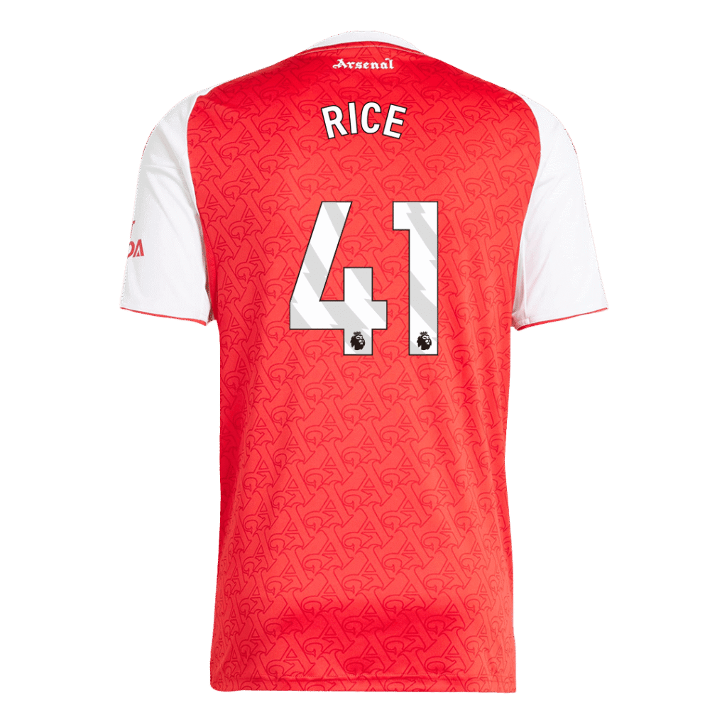 RICE #41 Arsenal Home Jersey 2025/26 - Cancha Kits