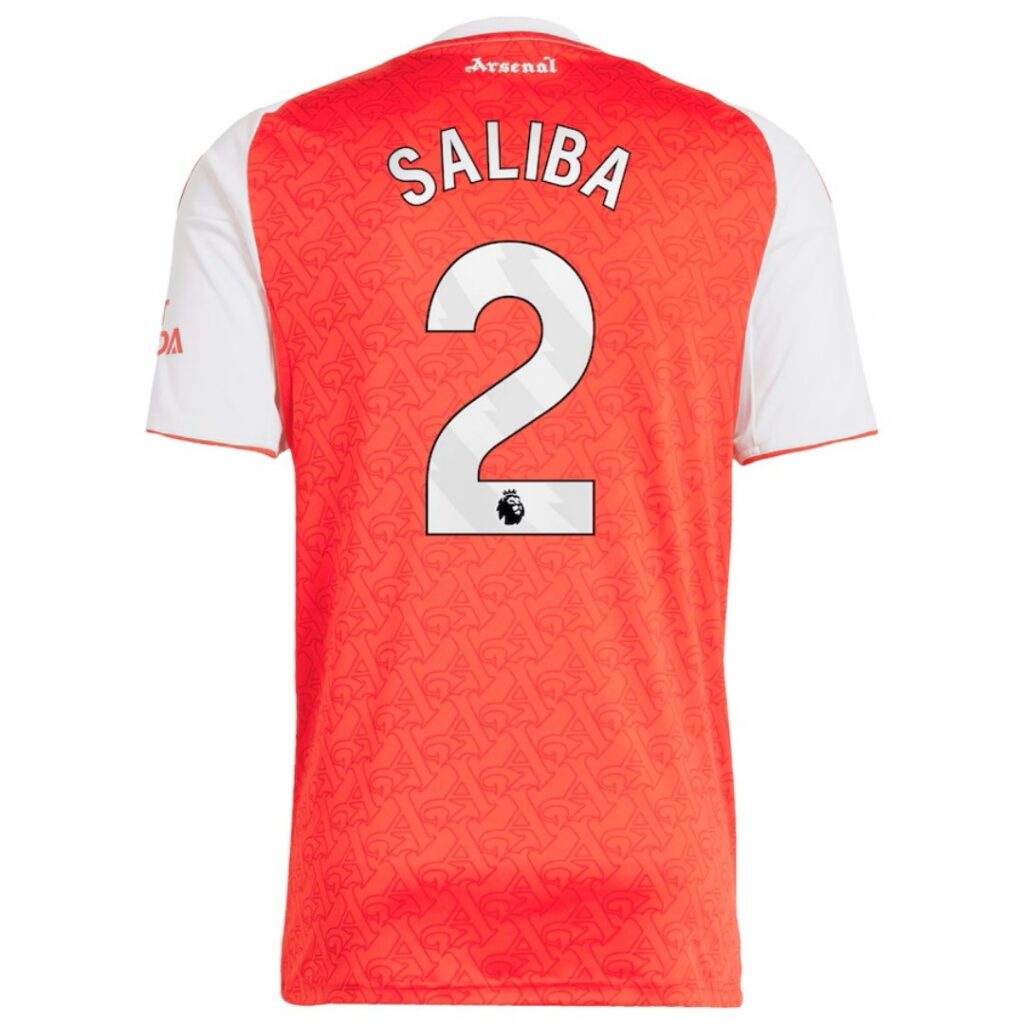 SALIBA #2 Arsenal Home Jersey 2025/26 - Cancha Kits